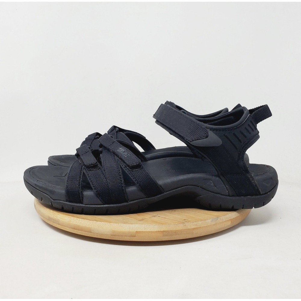 Teva Tirra Sandals Womens 9 Black Straps Water Hiking Beach Shoes